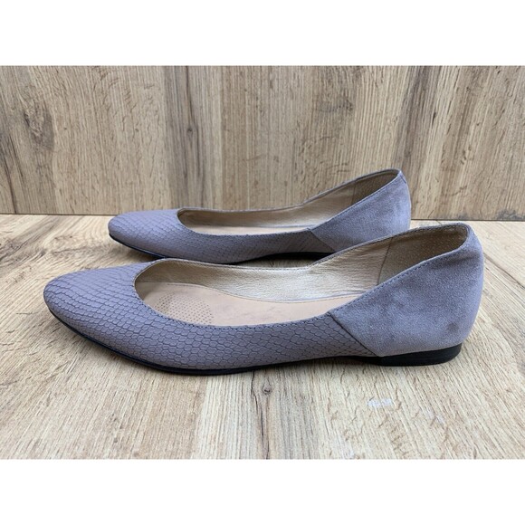 Corso Como Flats Shoes Women's 10 Suede Slate Gray Snakeskin Patent Comfort BR01 - Picture 3 of 16
